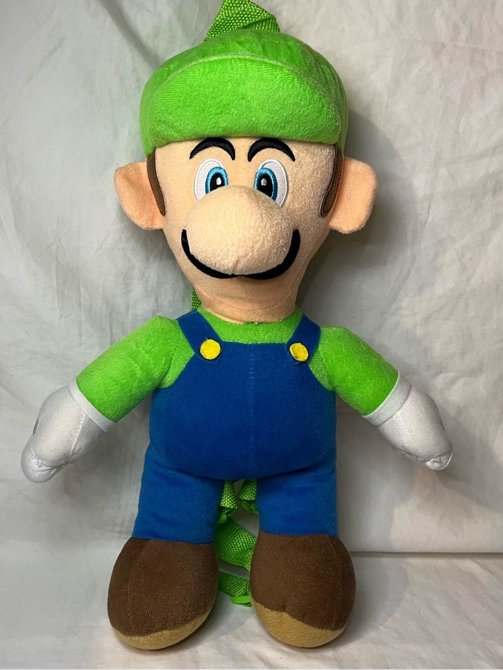 Nintendo Super Mario Bros Luigi 17 Inch Character Plush Backpack